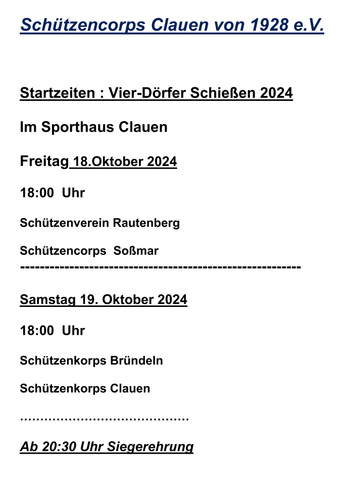 Startzeiten Vier Doerfer Schiessen 24