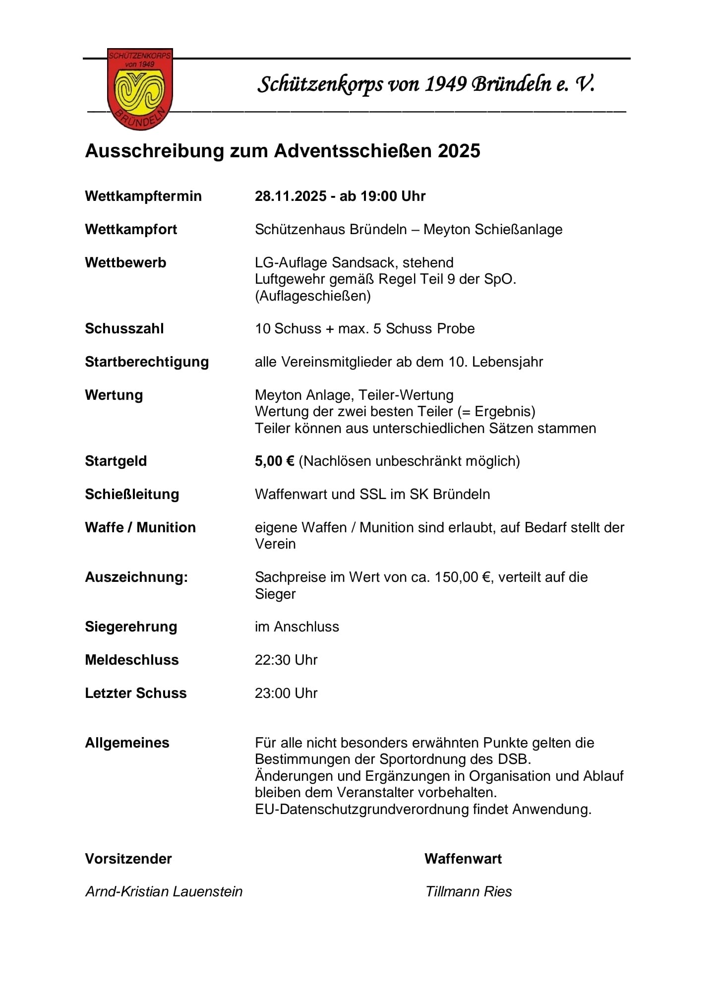 Adventsschießen 2025